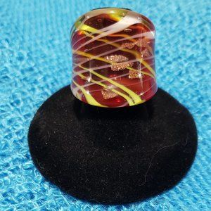Murano Inspired All Glass Ring.